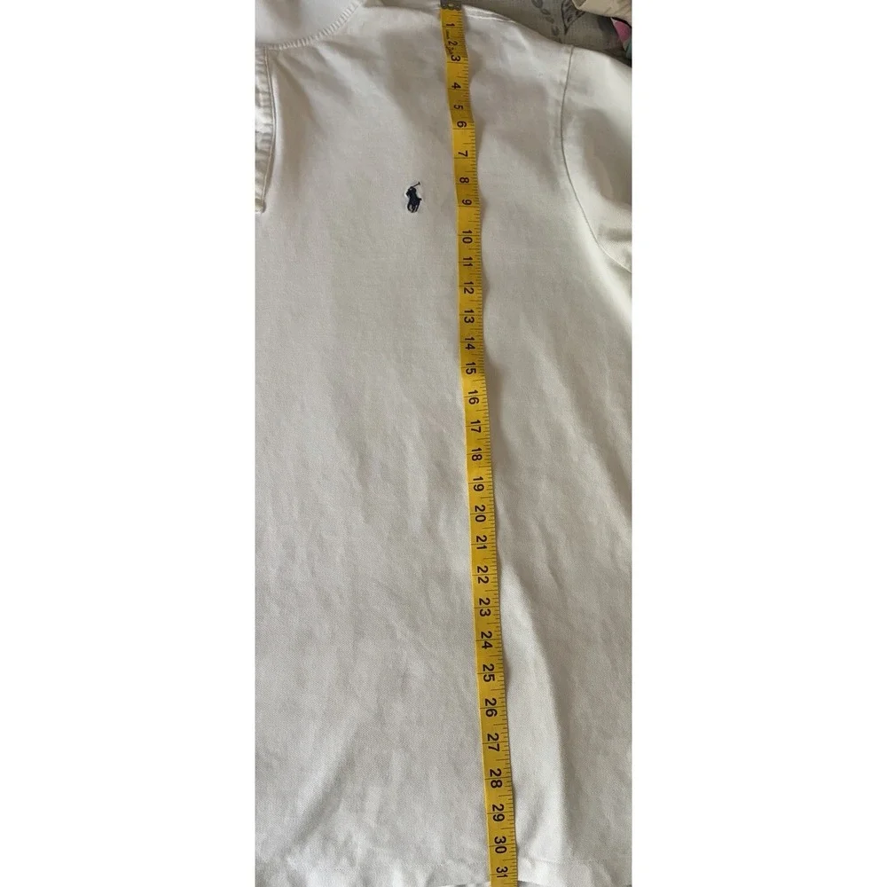 Polo Ralph Lauren 4X Big Tall White Polo Shirt US Flag Crest Embroidery Cotton